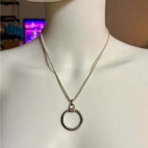 Coach Silver-tone Poppy Pendant .925 Sterling Silver Necklace